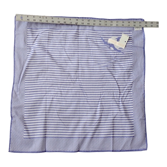 Neusteters Blue White Cotton Seagull Scarf Made in Italy 22" Sq MCM Original Tag - Picture 8 of 16